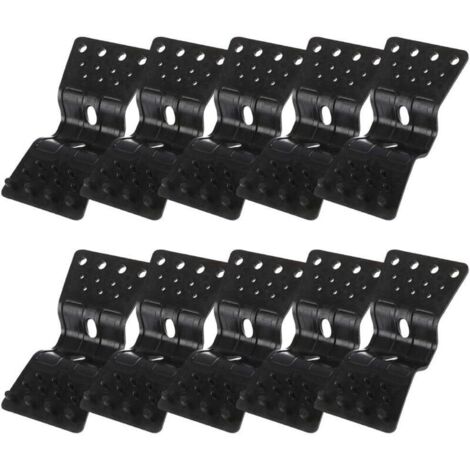 Bardusch Lot de 10 clips en plastique très résistants en forme de papillon pour installation de filet d'ombrage et de tissu, fixations pour film de jardin et serre Noir (1/5)