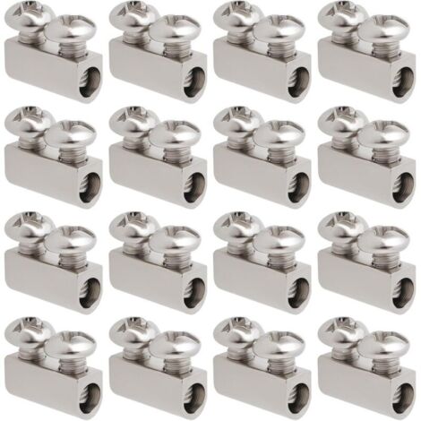 Bardusch 50 colliers de serrage M3 10 x 5 mm à double trou, en acier avec fermeture à vis pour bornes, compatibles avec les câbles à trou de 3,0 mm, couleur argent. (1/5)