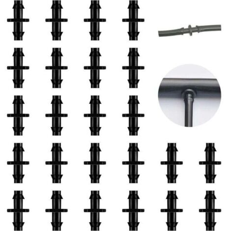 Bardusch-200 Pièces Connecteurs d'Irrigation Goutte à Goutte, Connecteurs Barbelés pour Irrigation Goutte à Goutte Convient Aux Tubes De 4/7 De Pouce, Joints Droits d'Irrigation(diamètre:6.7mm) (1/4)