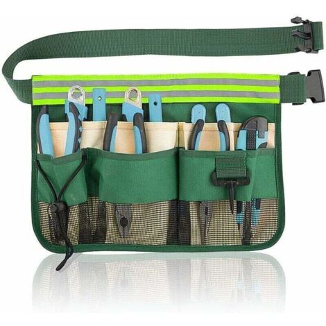 Bardusch-Ceinture à outils de jardinier Ceinture à outils de jardin portable Kit multi-compartiments pour outils Électricien Artisan Vert- (1/4)