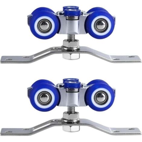 Bardusch-2 Pièces Galet Porte Coulissante, Roulette Porte Coulissante en Acier Inoxydable, Peut tourner à 360°, pour Porte Coulissante Simple, Porte Pliante, Porte Coulissante Multiple (1/4)