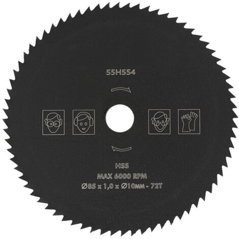 Bardusch-Lame de scie circulaire en acier rapide 72 dents 85 mm x 10 mm, adaptée au bois et au métal (1/4)