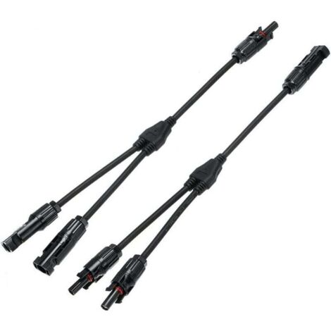 Bardusch-1x paire de connecteur (1 à 2 branches) de panneau solaire, MC4 durable et économisé pour famille (1 à 2) (1/4)