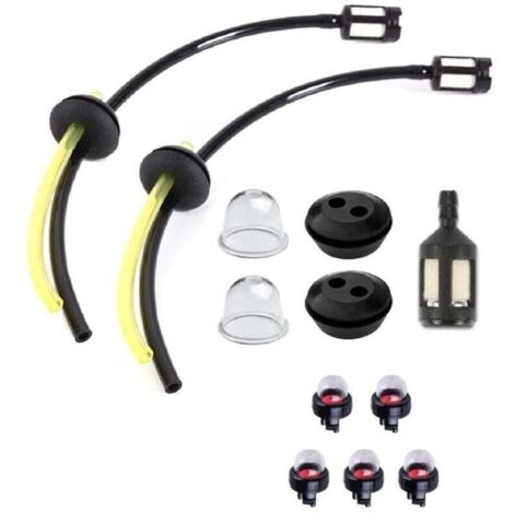 Bardusch-7 Pièce Tuyaux D'essence Avec Filtre, 5 Pack General Snap-In Primer Bulb,Tuyau de Carburant Pour Débroussailleuse, Tuyaux d'Essence Durite avec Filtre et Poire d Amorçage, Pour Debroussailleu (1/5)