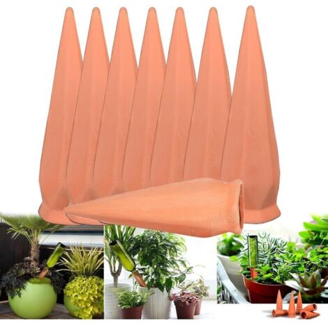 Bardusch-Irrigation Goutte a Goutte Bouteille, 8Pcs Arrosage Goutte à Goutte Oyas a Planter Terre Cuite Arroseur Automatique Plantes Système D'Irrigation pour Jardin Maison Intérieur Extérieur (1/5)