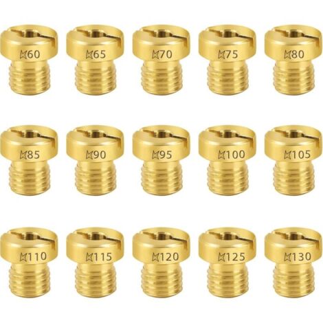 Bardusch-15 Pièces Gicleurs 6mm Carburateur Principal Jet Set pour Carburateur Dell'Orto PHBN-PHVA 60-130mm Taill (60/65/70/75/80/85/90/95/100/105/110/115/120/125/130) pour Scooter Moto (1/5)
