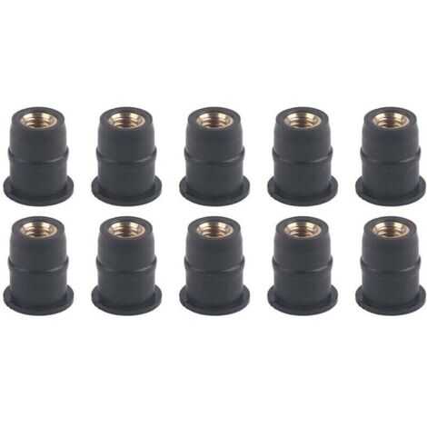 Bardusch-Lot de 10 écrous de puits en caoutchouc M5 5 mm/0,2 pouces métriques boulons de pare-brise de moto (1/4)