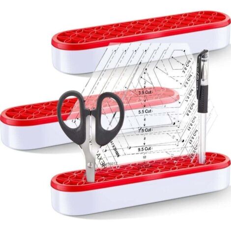 Bardusch-Ensemble de 3 pièces pour la couture : porte-règle, organisateur de cosmétiques en silicone, accessoires pour ciseaux et marqueurs. (1/4)