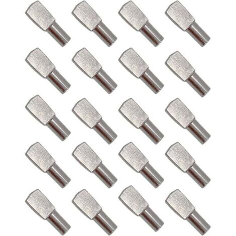 Bardusch-Lot de 20 clous de support d'étagère, goupilles d'étagère, supports d'étagère, supports d'étagère en métal nickelé pour armoires, accessoires de table - Longueur 19 mm (1/4)