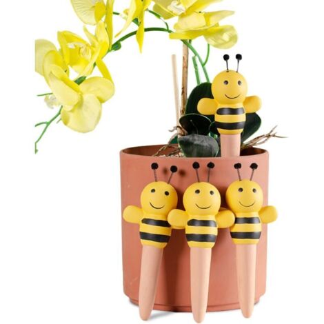 Bardusch-Lot de 4 Pointes D'arrosage pour Plantes, Dispositifs D'arrosage Automatique en Terre Cuite, Jardinières de Vacances en Forme d'abeille, Idéales pour Les Plantes D'intérieur et D'extérieur (1/5)