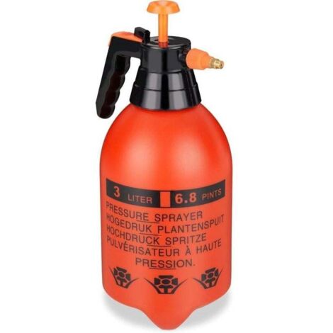 Bardusch-Arrosoir universel 3 L, buse réglable, pour arrosage et désherbage, pulvérisateur de jardin, orange et noir (1/4)