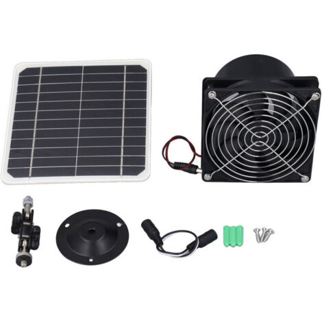 Bardusch-Ventilateur d'extraction solaire de 6,5 pouces, 50 W, 12 V, kit de ventilation avec panneau en silicium monocristallin ABS, adapté aux niches pour animaux à conduit rond. (1/4)