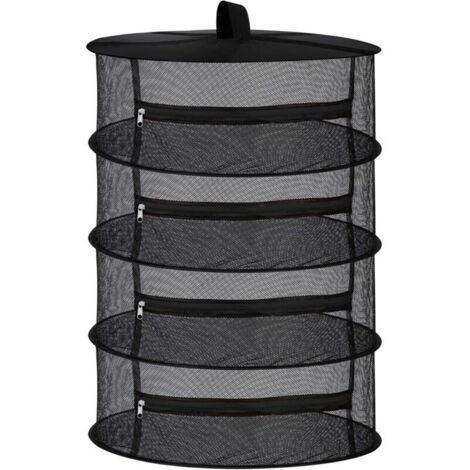 Bardusch-Filet de séchoir à herbes sèches en maille à 4 couches avec fermetures à glissière noires (1/4)