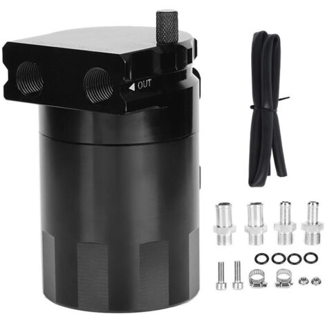 Bardusch-Universal Oil Catch Can Kit 300ML Reservoir Tank Engine Black Polish Baffled Aluminium Alloy (1/4)