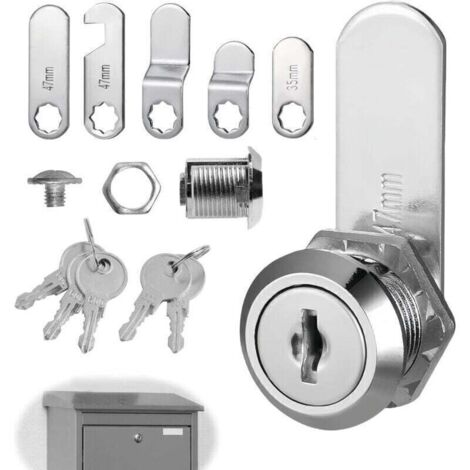 Bardusch-5 clés, 5 types de verrous différents,serrure de 16 mm, convient aux serrures à levier pour boîtes aux lettres et armoires (1/4)