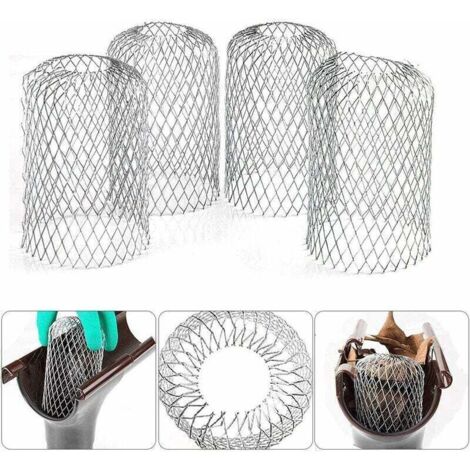 Bardusch-4 Filtres de Gouttière en Aluminium Flexible Diamètre 8cm Grille Grillage Stop Feuille Crapaudine Crépine Pare Feuille Cache Gouttière pour Protéger Gouttière Contre les Feuilles Toiture