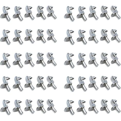 Bardusch-50PCS Taquet etagere Support Étagères de Métal Nickelé Goupilles de Support pour Armoire Bureau Accessoires (1/4)