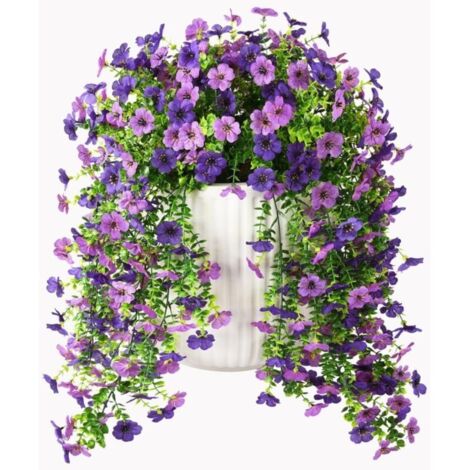 Bardusch Fleurs artificielles suspendues pour décoration printanière extérieure, 2 pièces de fausses marguerites en soie réalistes pour extérieur, protection UV, décoration de porche, patio, fenêtre,  (1/5)