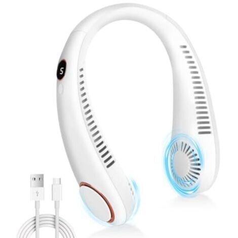 Bardusch-Ventilateur de Cou Portable, Ventilateur de Cou Portable Ventilateur Sans Pale 5 Vitesses, Ventilateur de Cou, Ventilateur Portable pour Bureau