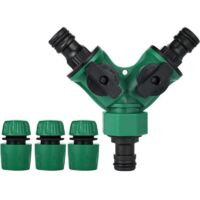Bardusch-Connecteur de Raccord Tuyau D'arrosage, Embout Tuyau Arrosage, Séparateur de Tuyau en Y, Adaptateur Robinet Tuyau Arrosage, Gardena Raccord avec 2 Sorties Vannes pour Robinet Jardin