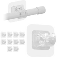 Bardusch-Lot de 10 crochets de rideaux autocollants, sans perçage, pour cadres de fenêtres en PVC - crochets adhésifs transparents