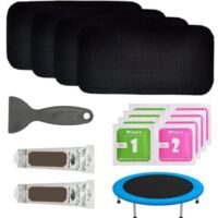 Bardusch-Kit de réparation de Trampoline, Ensemble de réparation de Patch de Trampoline adhésif rectangulaire, kit de Fixation de Tapis de Saut avec Colle pour Matelas à air Trampoline