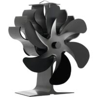 Bardusch - Ventilateur à 6 pales pour poêle à bois, ventilateur de chauffage pour poêle à bois, accessoires pour poêle à bois, fonctionnement silencieux, circulation d'air chaud pour grandes pièces