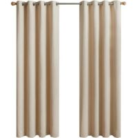 Bardusch - Rideau Thermique Isolant Anti Froid,130 x 160cm (Largeur x Hauteur), Rideaux pour Chambre, à Oeillets,Beige Clair,2 Pièces