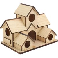 Bardusch-Maison D'oiseau en Bois inachevé à Peindre, Maison d'oiseaux Suspendue avec des Nichoirs de Design d'art pour Maisons d'oiseaux Décoratives pour Jardin Extérieur Intérieur