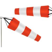 Bardusch-Manche à air réfléchissante - Rouge et blanc - Manche à air en polyester indéchirable - Mesure du vent - 250D - Panneau d'avertissement de direction du vent (100 cm)