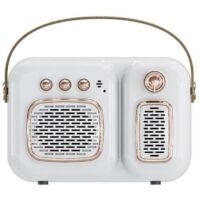 Bardusch-Enceinte Bluetooth Haut-Parleur Bluetooth Rétro Haut-Parleur Sans Fil Hifi Portable Avec Radio Fm Blanc