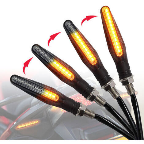 moto Indicateurs 4 PCS Circulation Lumières Clignotant Motocyclette Indicateurs 12V 12 LED Ampoules (1/5)