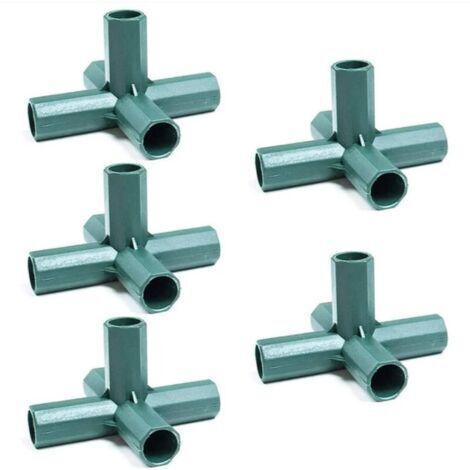 Lot de 5 Connecteurs De Cadre De Serre De 16 mm, 5 Voies connecteurs d'angle PVC, Accessoires De Connexion en Plastique De Serre, pour Cadre de Jardin Cages à Fruits Clôtures Cadre de Serre