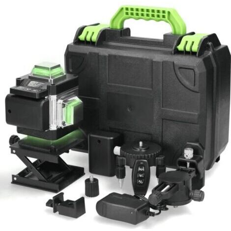 Niveau Laser 16 Lignes, Niveau Laser 4 x 360° Autonivelant, Niveau Laser avec 2 Batterie Rechargeable 2400mAh, avec Support Mural, pour Travaux de Construction et Décoration Intérieure (1/5)