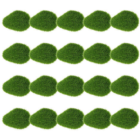 Petites boules de mousse artificielles Boules de mousse vertes Faux morceaux de pierre Pierres décoratives, 20 pièces (1/5)