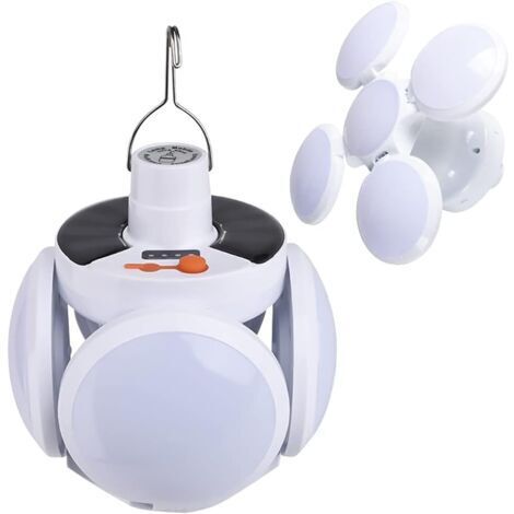 Lampe de camping LED 40W alimentée par l'énergie solaire et rechargeable par USB, 5 modes, lampe de camping étanche IP65, pour le camping, la pêche, la randonnée, la tente, taille du produit : 120137m (1/5)