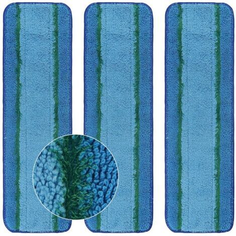 Young-Bluelans Lot de 3 tampons de nettoyage lavables pour balai