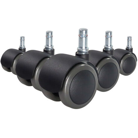 Roulettes Pivotantes De Rechange Diforma – 50 Mm, Grises, Pour Fauteuils Et Meubles