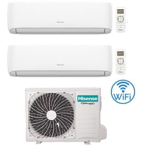 Climatizzatore Condizionatore Hisense New Comfort con Wifi R32 Dual Split Inverter 7000 + 9000 BTU con U.E. 2AMW35U4RGC Classe A++/A+