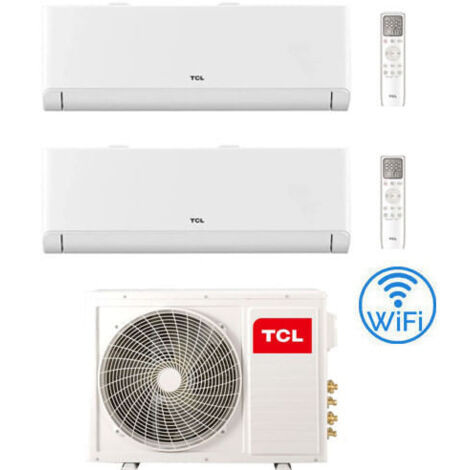 Climatizzatore Condizionatore TCL BreezeIN serie P5 Wifi R32 Dual Split Inverter 9000 + 9000 BTU con U.E. MT1420 Classe A++/A+