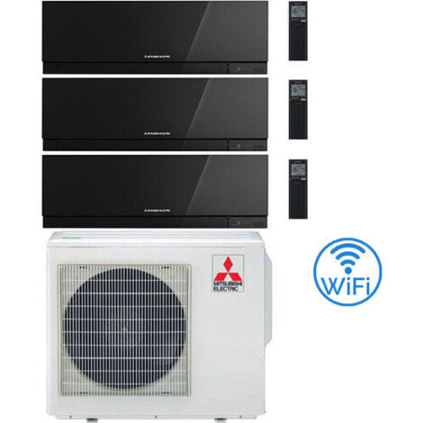 Climatizzatore Condizionatore Mitsubishi Kirigamine Zen Wifi Nero Trial Split Inverter 9000 + 9000 + 15000 BTU con U.E. MXZ-3F54VF classe A+++ /A++ NOVITÁ (1/5)
