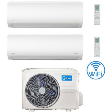 Climatizzatore Condizionatore Midea Xtreme Wifi R32 Dual Split 9000 + 12000 BTU con U.E. M2OH-14HFN8-Q INVERTER Classe A++/A+