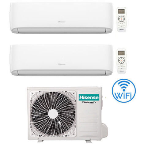 Climatizzatore Condizionatore Hisense Hi Comfort Wifi R32 Dual Split Inverter 7000 + 7000 BTU con U.E. 2AMW35U4RGC Classe A++/A+