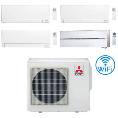 Climatizzatore Condizionatore Mitsubishi MSZ-AY + Kirigamine Style Bianco Perla Wifi R32 Quadri Split Inverter 9000 + 9000 + 9000 + 12000 BTU con U.E. MXZ-4F72VF Classe A++/A+ (1/5)