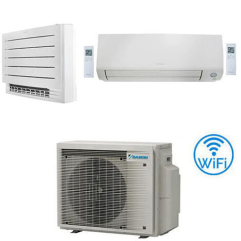 Climatizzatore GARANZIA ITALIA Daikin Serie Perfera All Seasons WiFi + FVXM-B Pavimento Perfera R32 Dual Split Inverter 7000 + 9000 BTU con U.E. 2MXM40A9 Classe A+++/A++