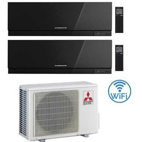 Climatizzatore Condizionatore Mitsubishi Kirigamine Zen Wifi Nero Dual Split Inverter 7000 + 9000 BTU con U.E. MXZ-2F33VF classe A++/A+ NOVITÁ