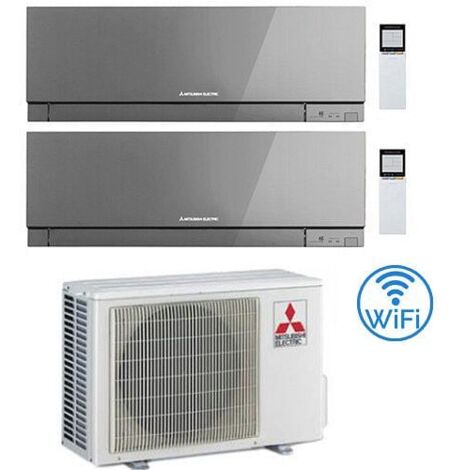 Climatizzatore Condizionatore Mitsubishi Kirigamine Zen Wifi Argento Dual Split Inverter 9000 + 9000 BTU con U.E. MXZ-2F33VF classe A++ /A+ NOVITÁ