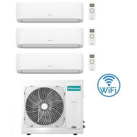 Climatizzatore Condizionatore Hisense Hi Comfort Wifi R32 Trial Split Inverter 9000 + 12000 + 12000 BTU con U.E. 4AMW105U4RAA Classe A++/A+