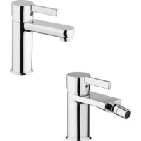 Set Rubinetti Jacuzzi per lavabo e bidet senza scarico serie Fiamma cromato