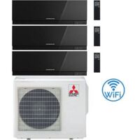 Climatizzatore Condizionatore Mitsubishi Kirigamine Zen Wifi Nero Trial Split Inverter 9000 + 9000 + 9000 BTU con U.E. MXZ-3F54VF classe A+++ /A++ NOVITÁ